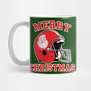 Merry Christmas Santa Football Helmet Mug